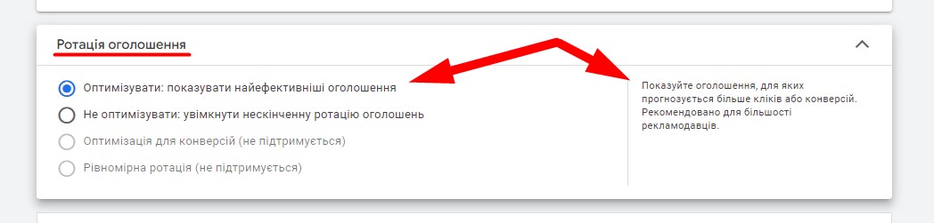 оптимізована ротація оголошень